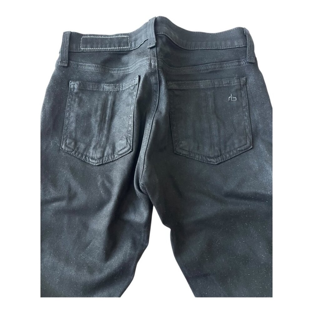 Rag & bone the legging in coated black Shimmer Stretch Jegging Women’s Size 24 - Picture 7 of 12